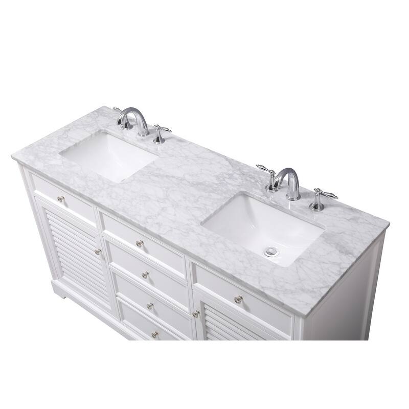 Contemporary 60" Double Bathroom Vanity Set