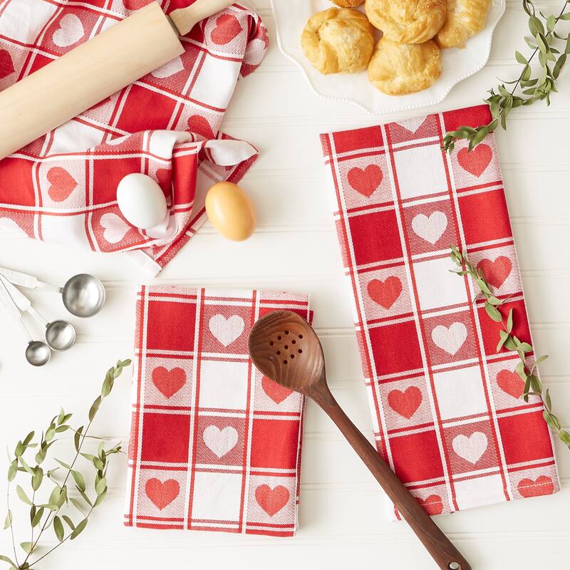 Assorted Valentines Dishtowel (Set of 3) - 9.5x6.5"