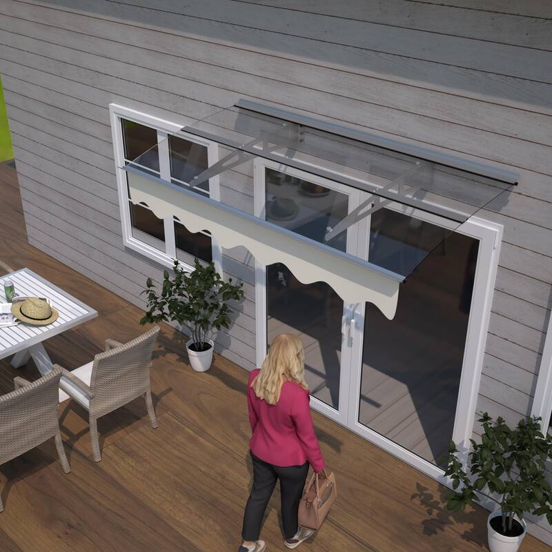 Wall-mounted window and door awnings for wooden wall rooms