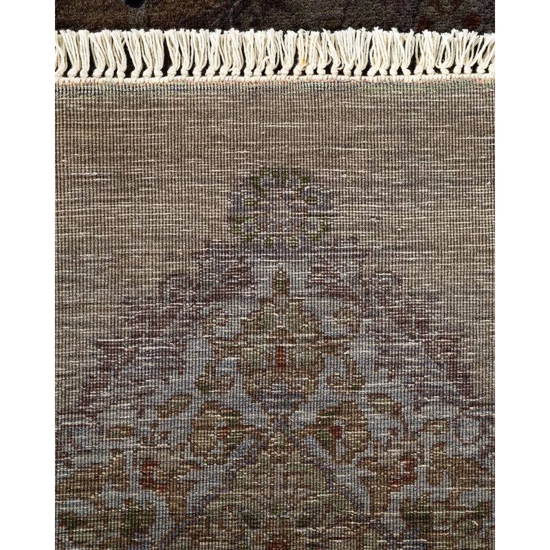 Overton Hand Knotted Wool Vintage Inspired Modern Contemporary Overdyed Brown Octagon Area Rug - 9' 1" x 9' 1"