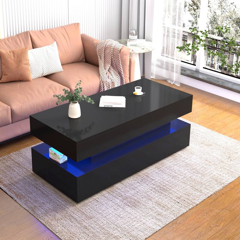 High Quality Three-Tier Foldable Coffee Table With Drawers