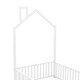 preview thumbnail 5 of 10, White Sturdy Metal Frame Twin Size House Floor Bed with Guardrail, No Included Slats
