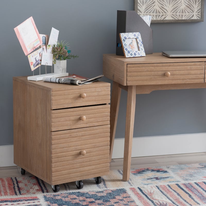 Whitney Wood 3 Drawer File Cabinet - Natural