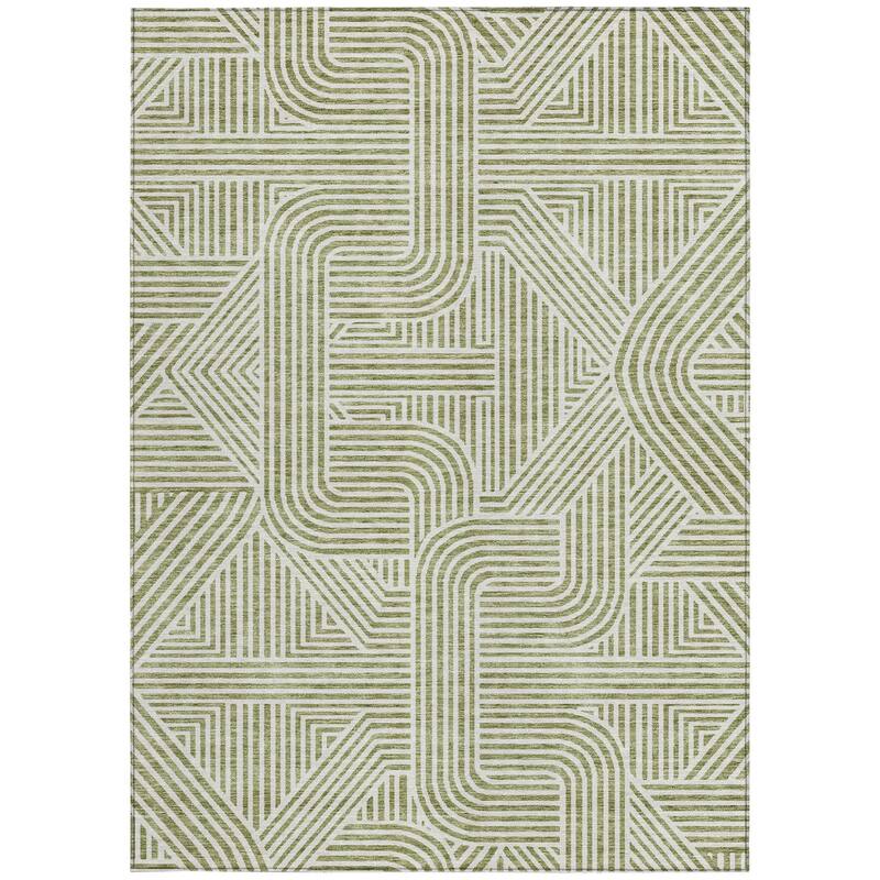 HomeRoots Abstract Transitional Rectangle Outdoor Rug
