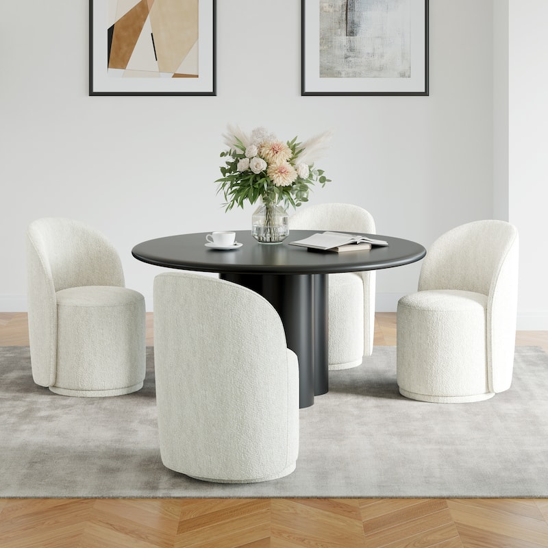 UIXE Modern Upholstered Swivel Armless Side Dining Chairs