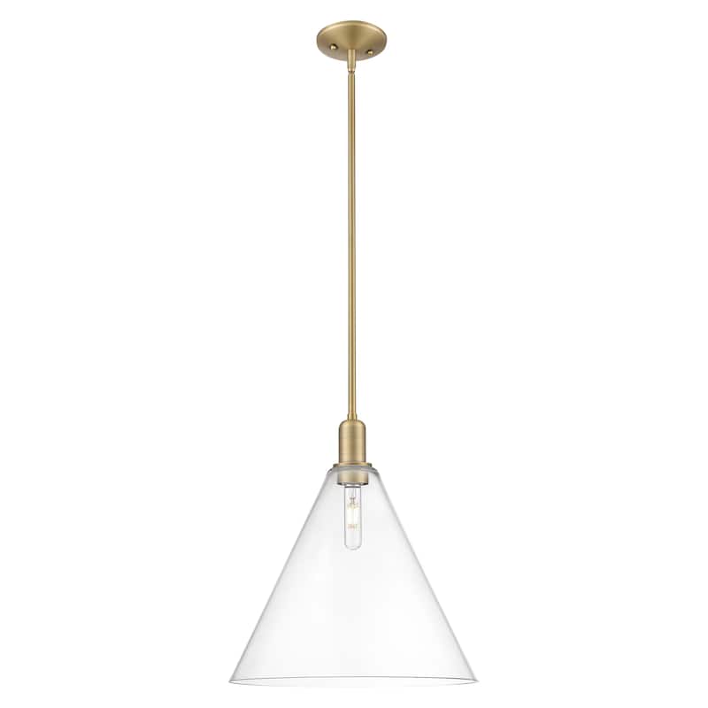 Innovations Lighting Endless Possibilities Arcadia - Berkshire Glass - 1 Light 16" Stem Hung Mini Pendant - Clear/Brushed Brass