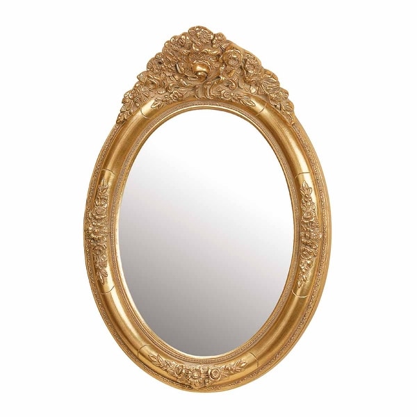 Shop Antique Vanity Mirror Gold Oval Wood Frame Free