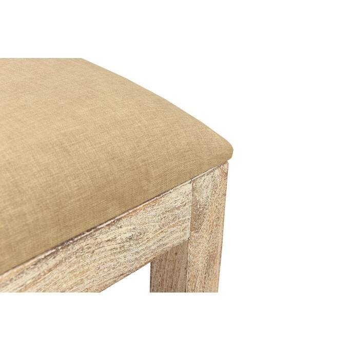 HomeRoots Set of Two Brown And White Upholstered Fabric Carved Back Dining Side Chairs - 18' X '35.5' X '19