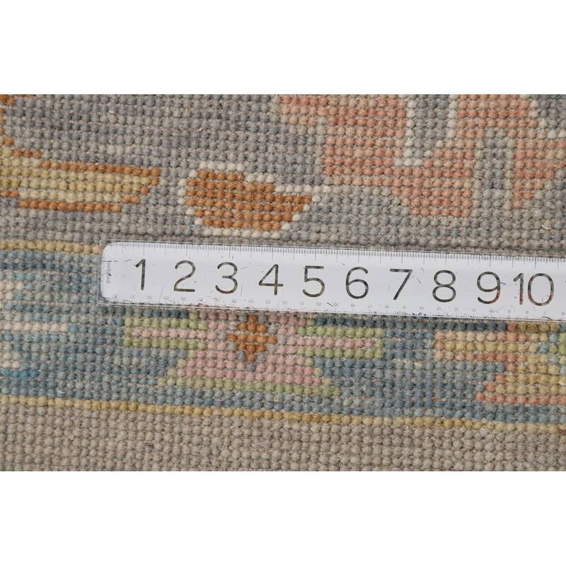 Transitional Oushak Area Rug Handmade Bedroom Wool Carpet - 9'1"x 12'0"