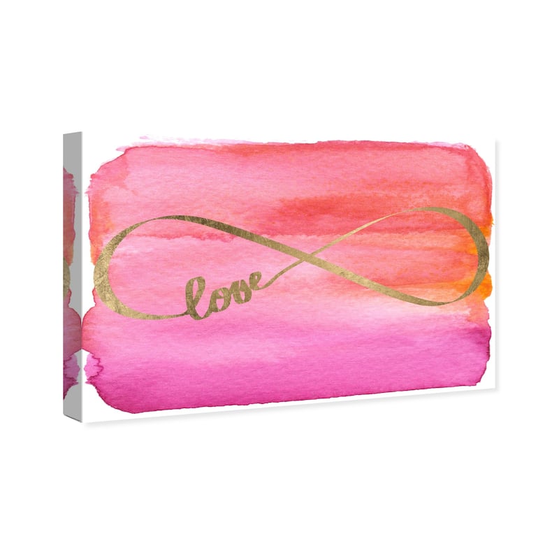 Wynwood Studio Canvas Typography and Quotes Love Infinity Gold Pink and Gold Modern & Contemporary Wall Art Canvas Print