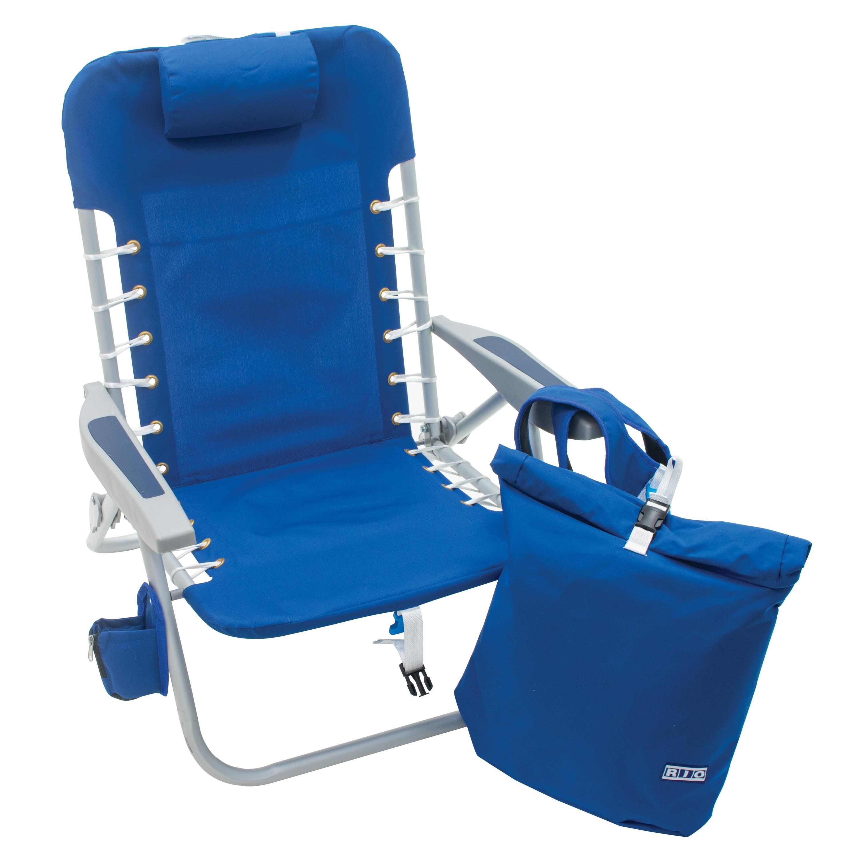 Lace-Up Backpack Beach Chair with removeable pouch