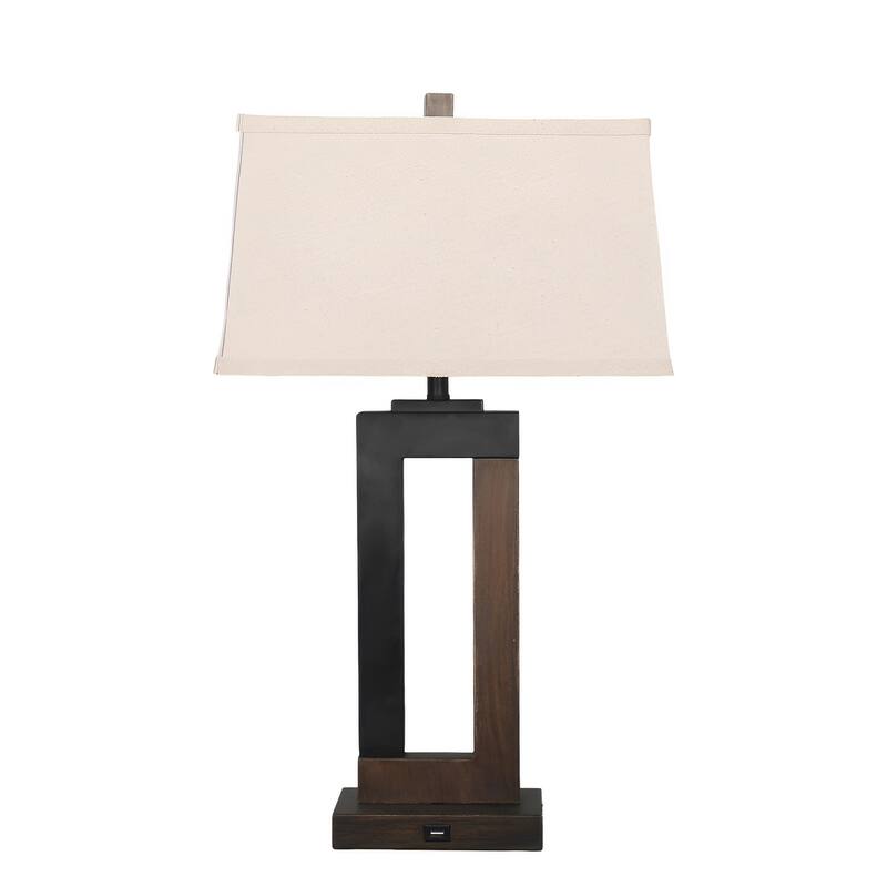 Set of 2 Table Lamp with Linen Fabric Shade
