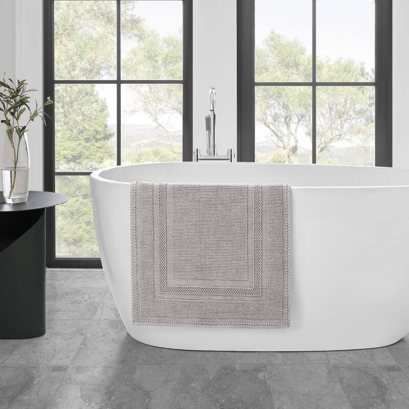 Jean Pierre Cotton Stonewash Racetrack 21 x 34 in. Bath Rug