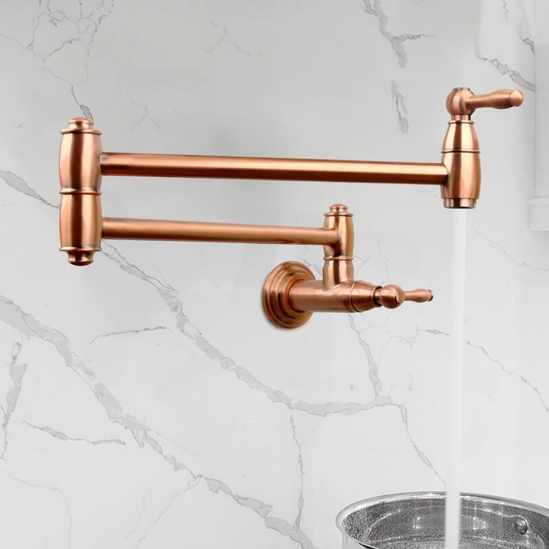 Copper Wall-Mounted Pot Filler Faucet - Copper