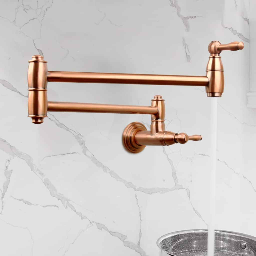 Copper Wall-Mounted Pot Filler Faucet
