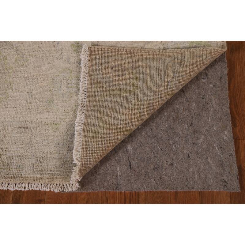 Floral Oushak Turkish Runner Rug Hand-knotted Wool Carpet - 3'1"x 9'10"