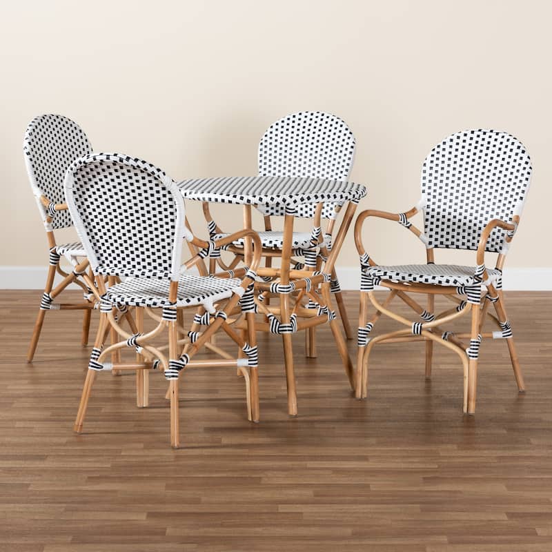 Naila French Provincial Plastic Weaving/ Rattan Indoor/ Outdoor Dining Set(5PC)
