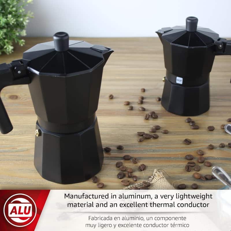 Magefesa Kenia Noir Aluminum Stovetop Espresso Maker