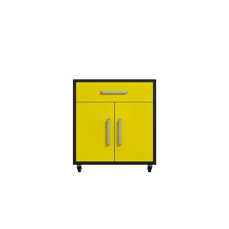 Manhattan Comfort Eiffel 28.35" Mobile Garage Storage Cabinet with 1 Drawer