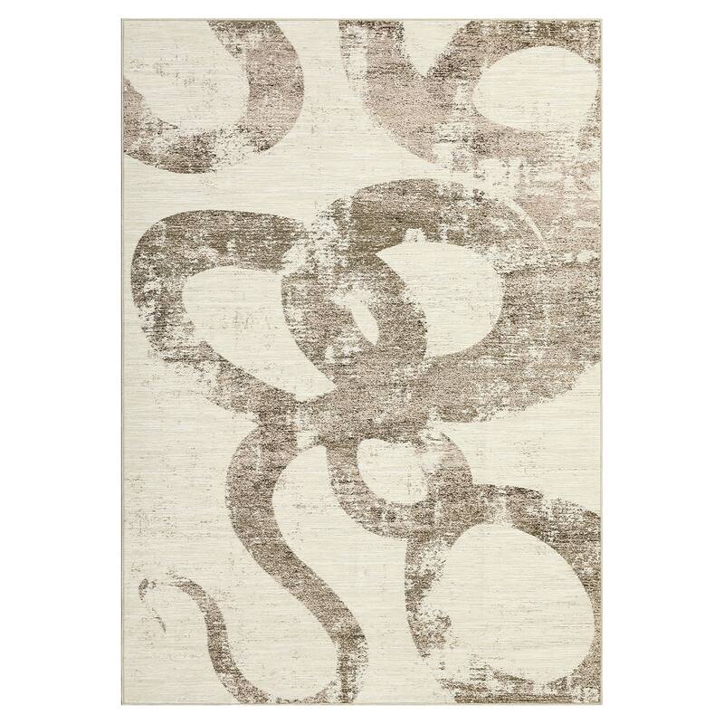 Modern Washable Area Rug Animal Snake Pattern Rug Home Decor Snake Carpet, Low Pile Non Slip Rug