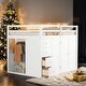 preview thumbnail 2 of 18, Functional and Stylish Full Size Wood Loft Bed With Built-in Wardrobes, Cabinets and Drawers, Customizable Configuration, White