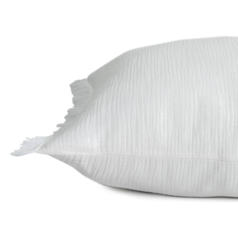 Sevita Solid Turkish Cotton Fringed Throw Pillow