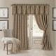 preview thumbnail 19 of 31, Elrene Mia Jacquard Blackout Scallop Window Valance - 52" w x 19" l Taupe