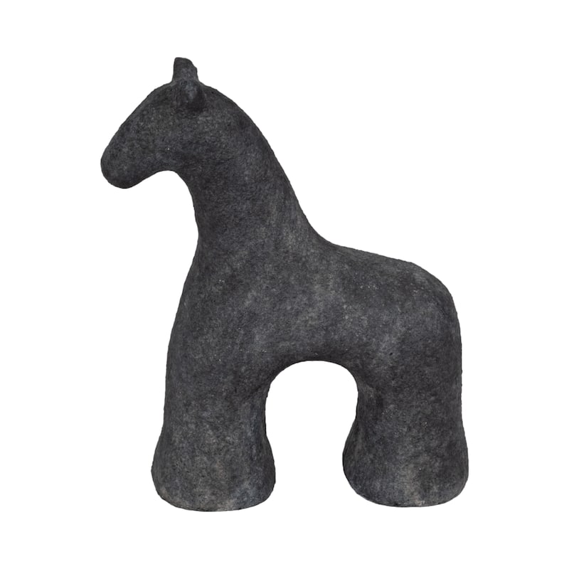 Sagebrook Home Neutral Textured Horse Decorative Object - Black - 8" x 3" x 9"