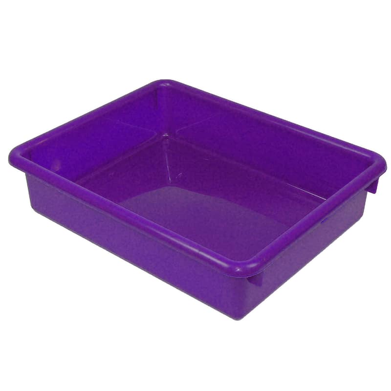 Romanoff Stowaway 3" Letter Tray no Lid, Purple, Pack of 3