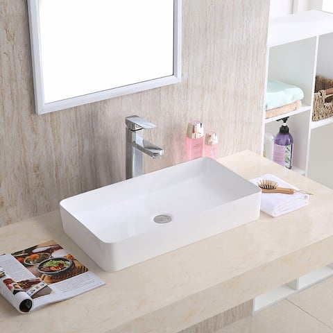 Karran Valera 24" Vitreous China Vessel Bathroom Sink in White