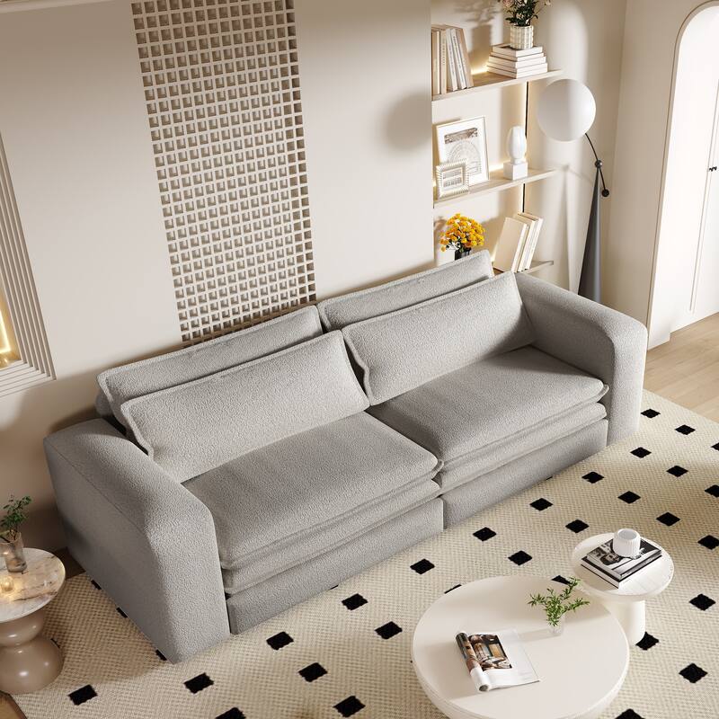 GDFStudio - Teddy 93" 3-in-1 Convertible Sleeper Sofa with 2 Lumbar Pillows