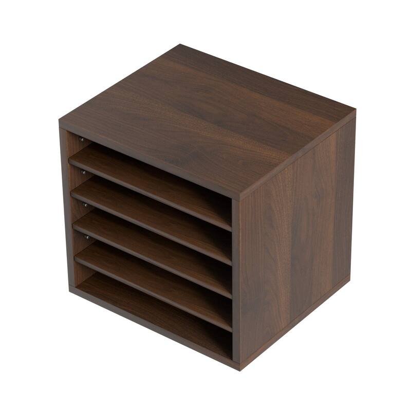 5 Compartments Office Literature Organizers Mailbox with Adjustable and Removable Shelves