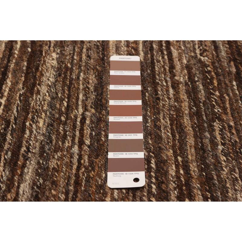 ECARPETGALLERY Flat-Weave Natural Brown Wool Tapestry Kilim - 7'9 x 10'1