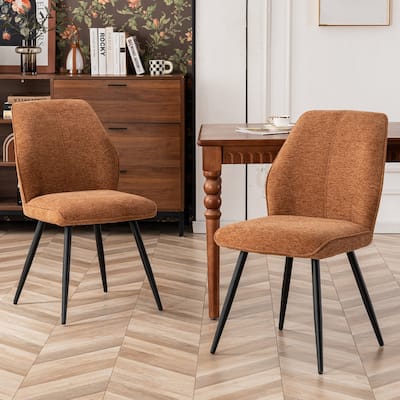 Mid Century Modern Armless Fabric Dining Room Chairs Set of 2