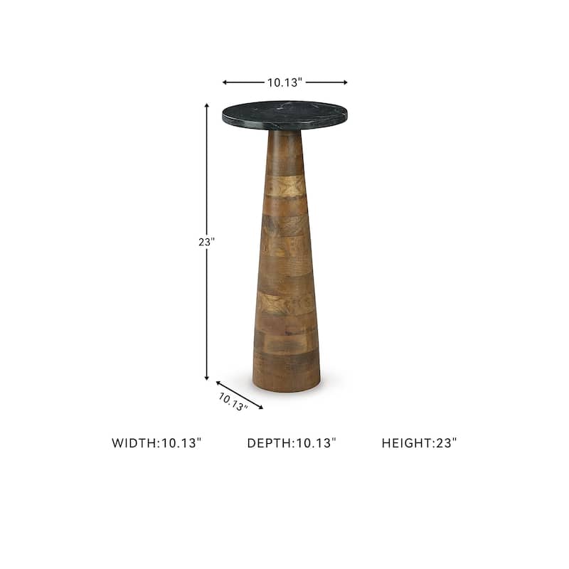 Signature Design by Ashley Quinndon Brown/Black Accent Table - 10.13" W x 10.13" D x 23" H