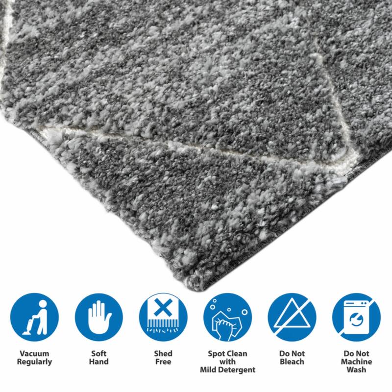 Trellis Area Rug in Grey and Cream,8' x 10' - 8' x 10'