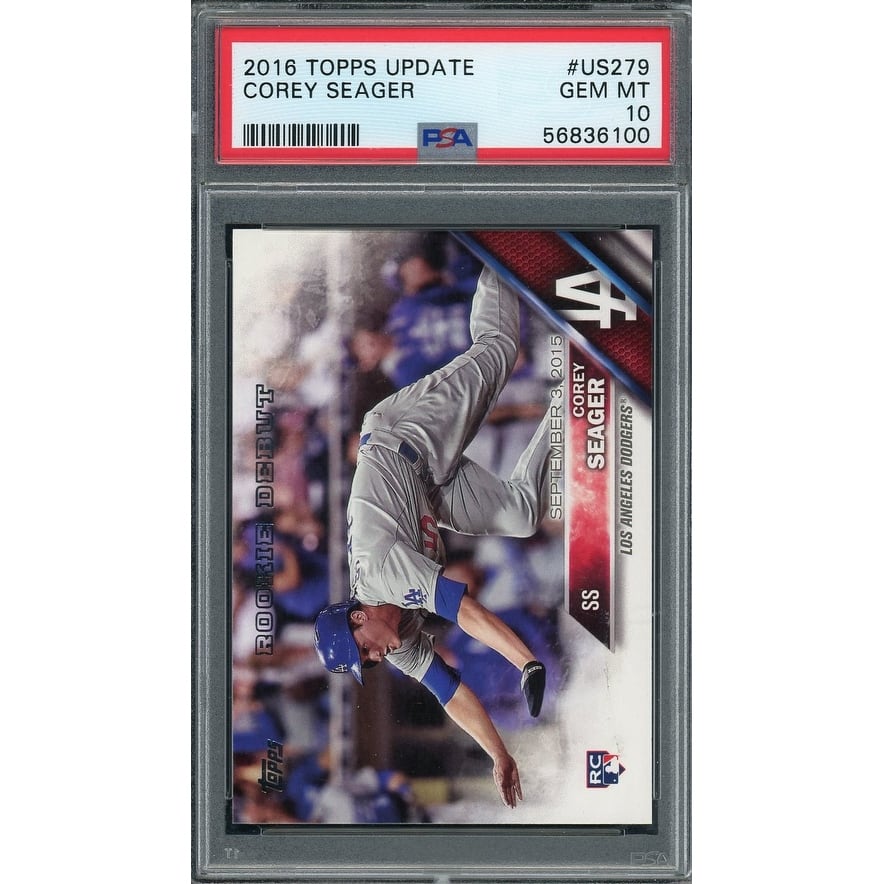 Corey Seager 2016 Topps Baseball Rookie Card #US279 Graded PSA 10 - 8'6" x 11'6"