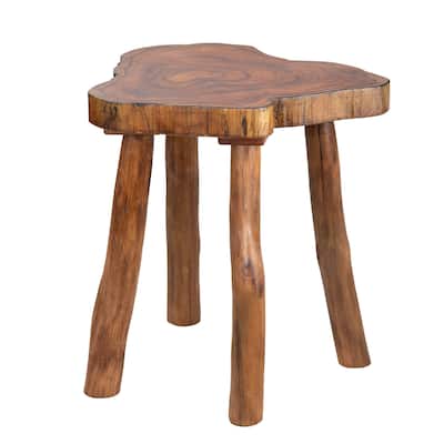 Bayur Wood Live Edge Brown End Table
