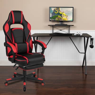 Gaming Bundle-Cup/Headphone Desk & Reclining Footrest Chair