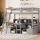 preview thumbnail 2 of 8, Twin Size Loft Bed With Storage Shelves, Drawers, Seat And Desk