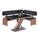 preview thumbnail 2 of 11, Somette Emily Modern Wood/Black Glass Dining Set with Nook
