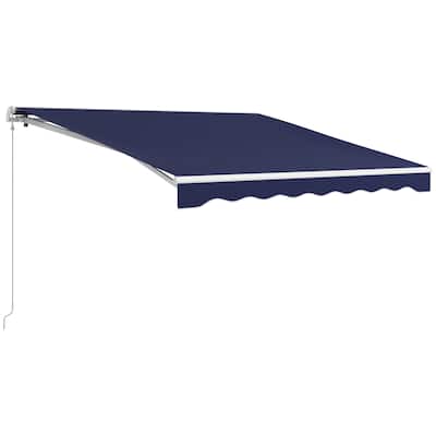 Electric Awning,10x8Ft,Retractable Awning,UV Protection Sun Shade Shelter with Remote Controller and Manual Crank Handle