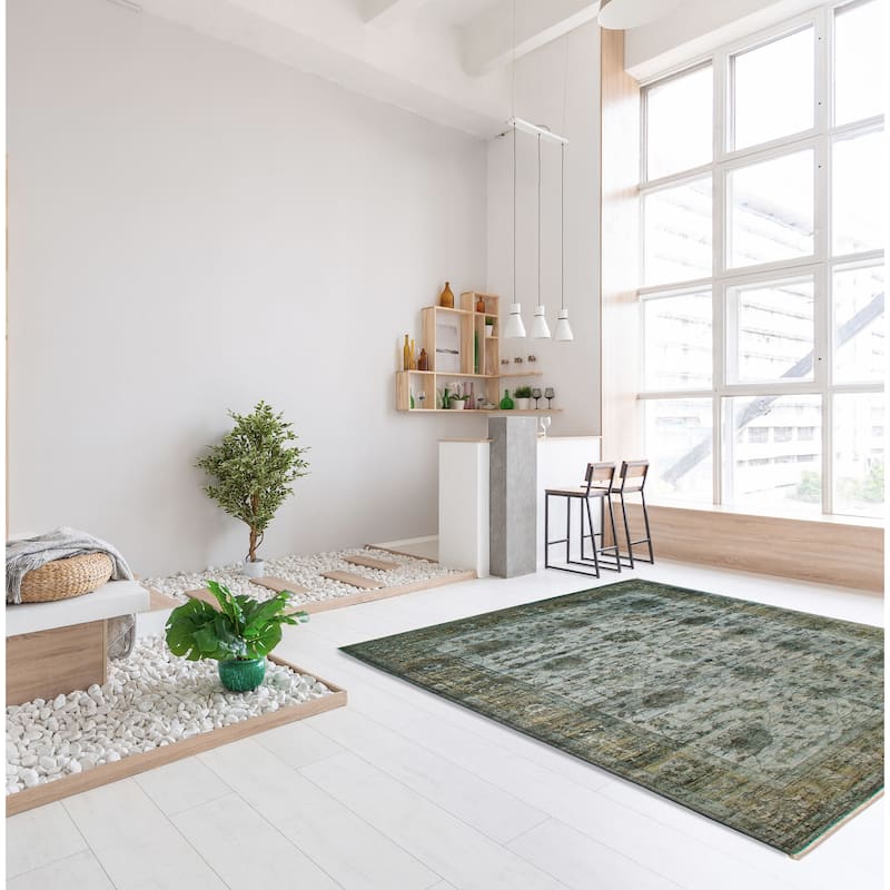 ECARPETGALLERY Hand-knotted Vibrance Light Blue Wool Rug - 6'8 x 9'11