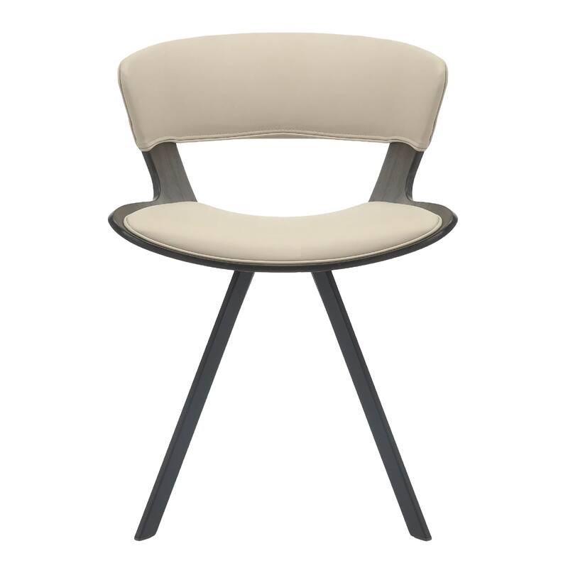 Nymia Upholstered Dining Chair with Saddle Seat - Velvet or Leather Accent Chair with Open Back and Iron Legs Set of 2