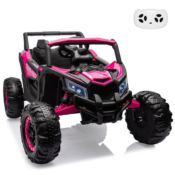 slide 2 of 24, 24V Ride on UTV Car, Battery Powerd Electric Off-Road UTV Car, Remote Control Pink