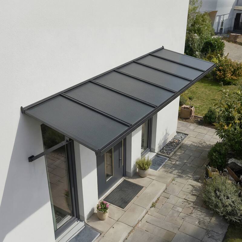 Canopia Augustine 3 ft. Black/Gray Door and Window Awning
