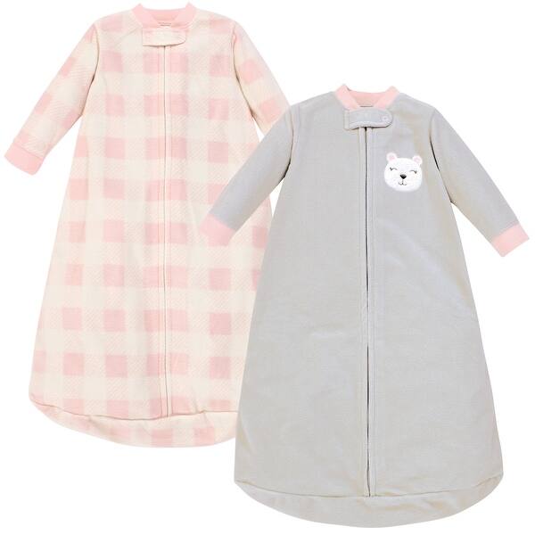 slide 1 of 1, Hudson Baby Infant Girl Long-Sleeve Fleece Sleeping Bag, Girl Baby Bear, 0-9 Months - Girl Baby Bear - 0-9 Months 0-9 Months - Girl Baby Bear