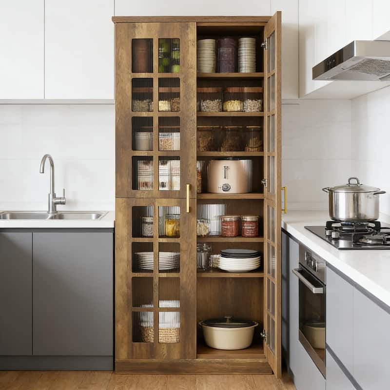 Rossetta Spacious Kitchen Cupboard with Adjustable Shelves and Anti-Tip Kit