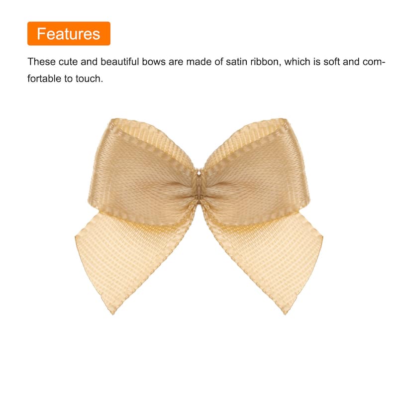 50Pcs Mini Ribbon Bows 1" Mini Fabric Satin Ribbon Gift Flower Bows
