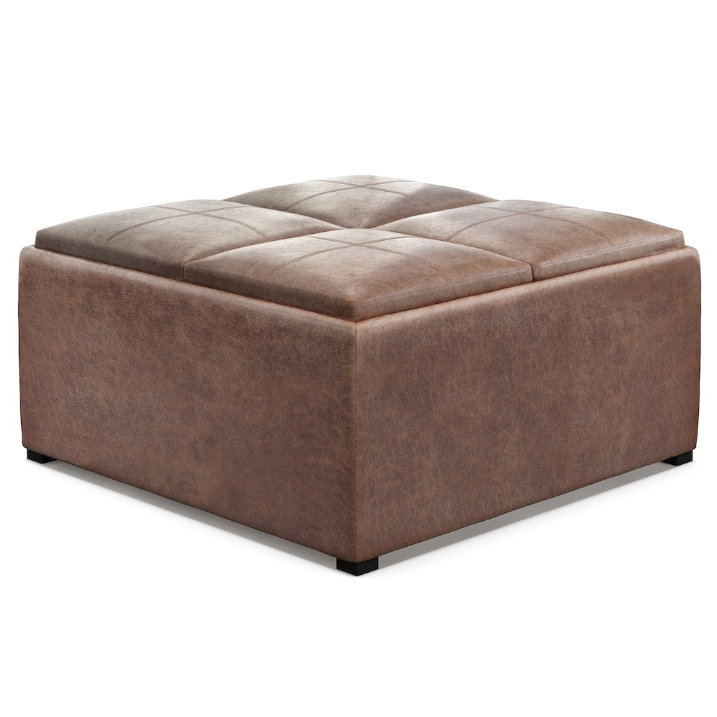 Square Coffee Table Storage Ottoman